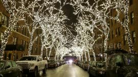 Christmas decorations in Upper East Side Manhattan NYC