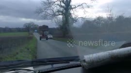 Tractor driver chases hunt saboteurs and tips manure over their van