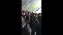 Buoyant West Ham fans stay after final whistle to celebrate win over Newcastle