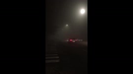 Air pollution in city, you can barley see anything