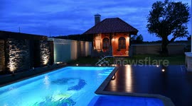 Swimming pool house timelapse