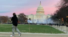 21 gun salute for the late President Bush outside the US Capitol