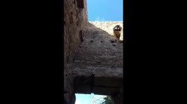 Old antique achinos tower in greece