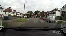 Cyclist gets hit by car.