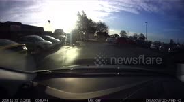 Car takes shortcut over footpath