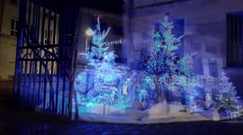 French Town on christmas lights