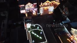 Magical Christmas light display of 'Britain's most festive street'
