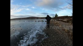Finding Rare Pancake Ice at a Loch in Scotland