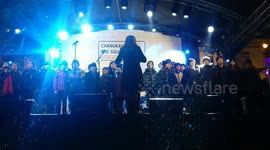 Lighting of a Menorah, Chanukah Ceremony, London, UK