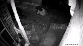 CCTV: How the wall got covered in sick...