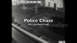 CCTV: Police chase, car crashes, man runs