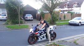 Burn out on motorcycle