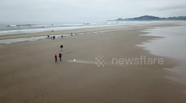 Giant bubble at Nye Beach Oregon