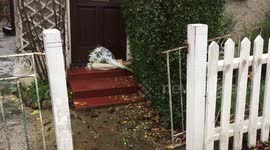 Flowers left at home of pensioner