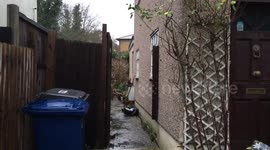 Scene at house of pensioner who collapsed