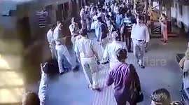 Two brave cops save women from slipping under moving train in Mumbai