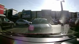 Hit and Run in Car park caught on Dash Cam Driver Drives Off