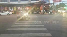 Crossing the street is a dangerous adventure in Ho Chi Minh City.