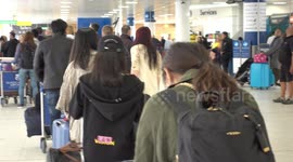 Emirates Airline check-in at Glasgow, Scotland