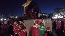 Santas Pack Out Trafalgar Square In London As Part Of The Annual Santacon