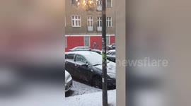 Newsflare Edit - Repainting a wall during the middle of a blizzard