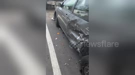 Man gives hilarious commentary on damaged cars caused by alleged drunk driver