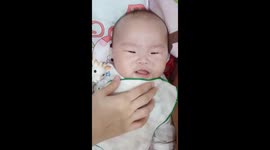 Funny baby cant wait for milk!
