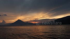 Beautiful sunset Lake Atitlan Panajachel Guatemala