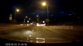 Kolizja 29.06.2018 zderzenie czołowe, jazda pod prąd Białystok. Driving against traffic in Poland