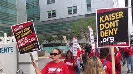 Kaiser mental health workers strike across California