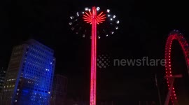 Starflyer ride and the London Eye viewed from Hungerford Bridge