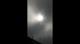 The sun during a rain storm
