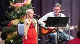 Little Girl sings Away in a Manger with her Grandpa | Heartwarming Christmas Duet