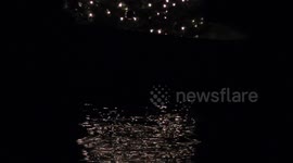 Floating Christmas Lights Closeup