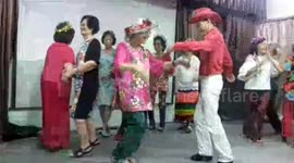 Funny Seniors from Malaysia enjoyed CHICKEN DANCE