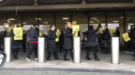 United Airlines flight attendants protest worldwide against staff and service cuts