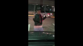 Kid dancing in the parking lot