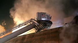 Heavy flames and smoke at the Upper East Side restaurant Jacques