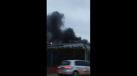 Smoke billows from fire at industrial estate in Braintree in the UK