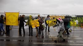 Momentum and Extinction Rebellion show solidarity with anti frackers in Blackpool
