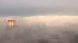 Amazing Time-lapse of London Skyline Covered by Fog