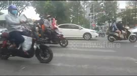 Crossing the street is a scary experience in Ho Chi Minh City.