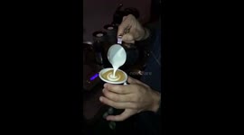 Slow motion latte art