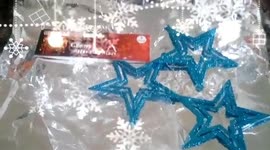 Christmas Tree Glittery Hanging Stars