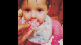 Baby Loves her fruit rice cakes