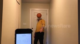 Man Smashes new Guinness World record breaking previous record for Spinning Basketball on a toothbrush