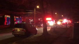 Santa Claus Visiting Neighborhood