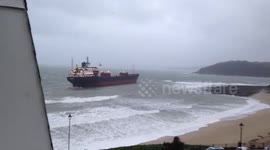 Gylly Beach freighter aground