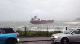 Cargo ship run aground at Gylly Beach
