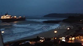 Gylly Beach cargo ship run aground